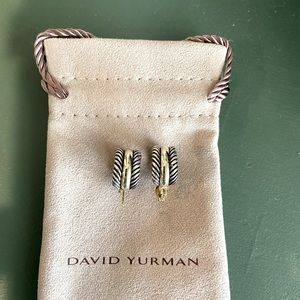 David Yurman Cable Classics Cuff/ Huggie iconic earrings with 14k yellow gold.